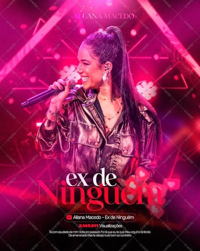 Flyer Ex De Ninguem Alanna Macedo Social Media Psd Editavel