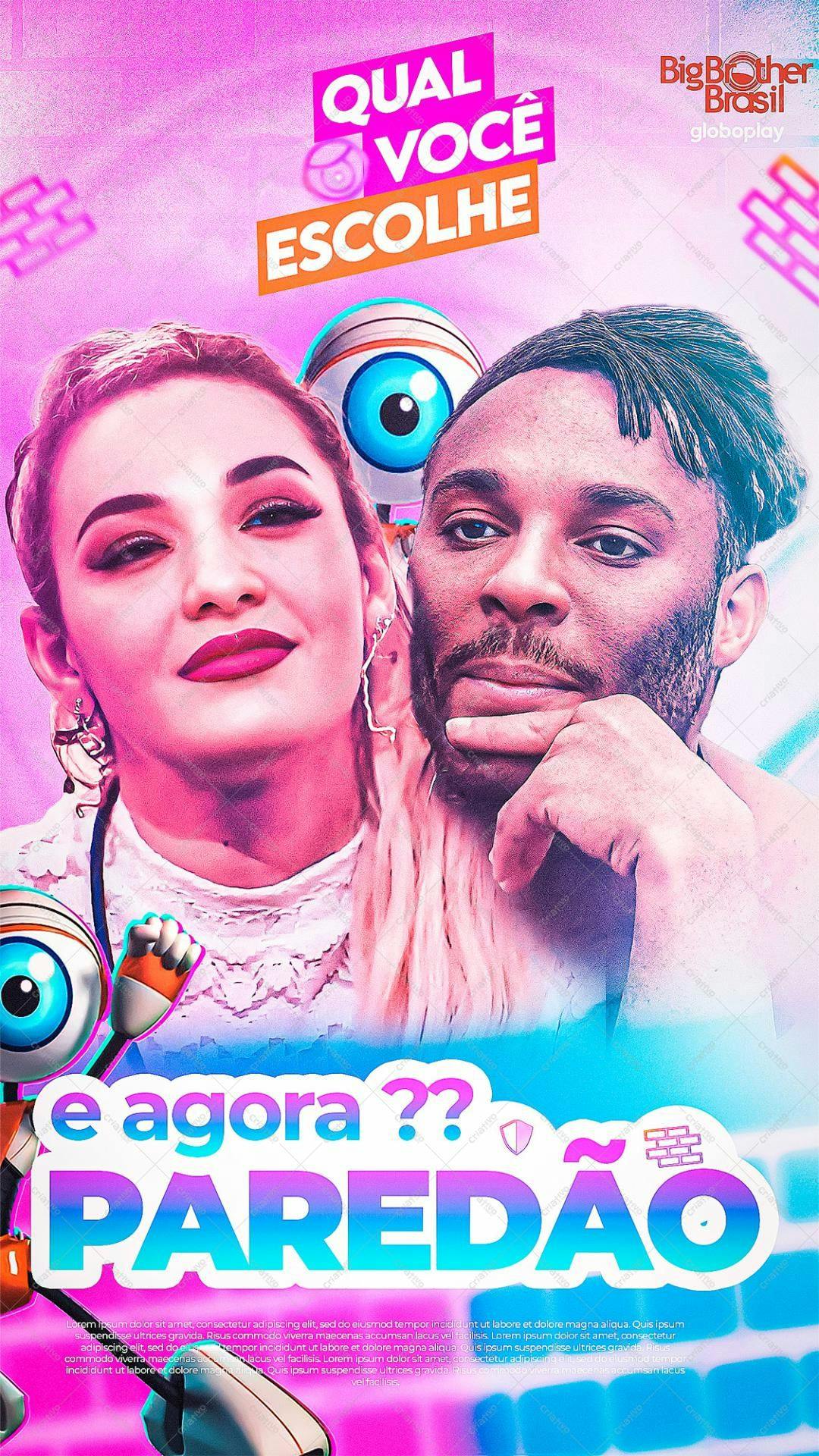 Flyer para o Big Brother Brasil Paredão PSD Editável