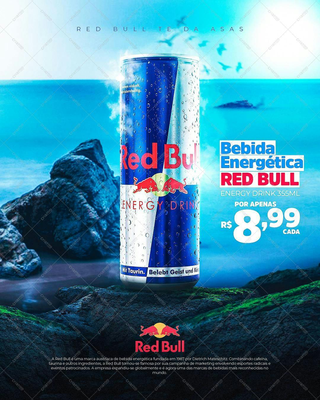 Red Bull Lata na Praia PSD Editável
