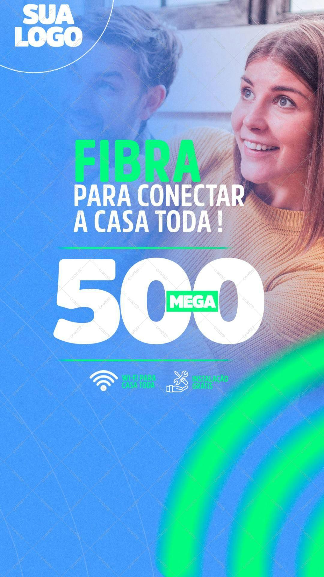 Flyer para Promoção de Internet Fibra Ótica 500 Mega PSD Editável
