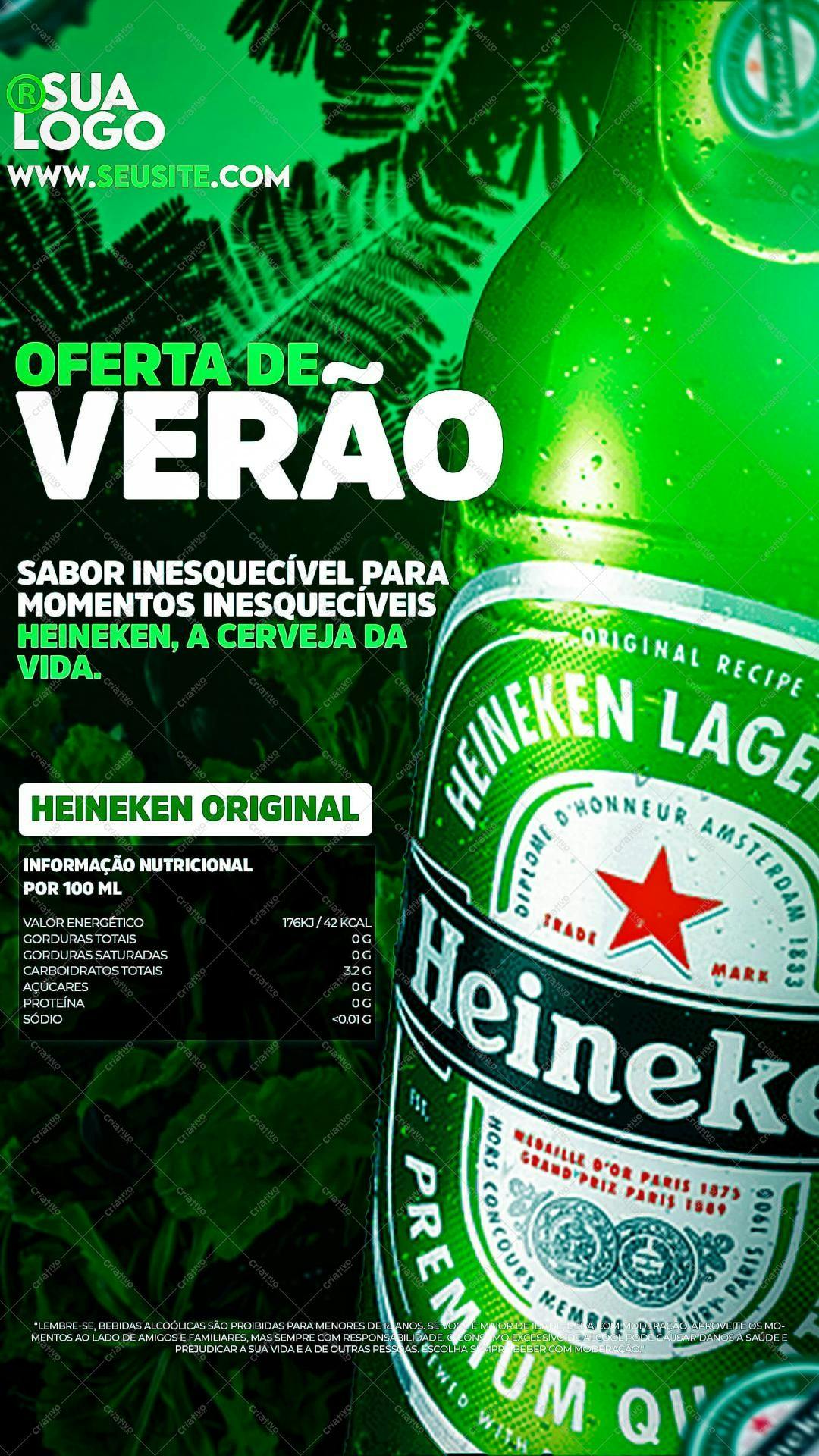Flyer para Promoção de Verão Heineken PSD Editável