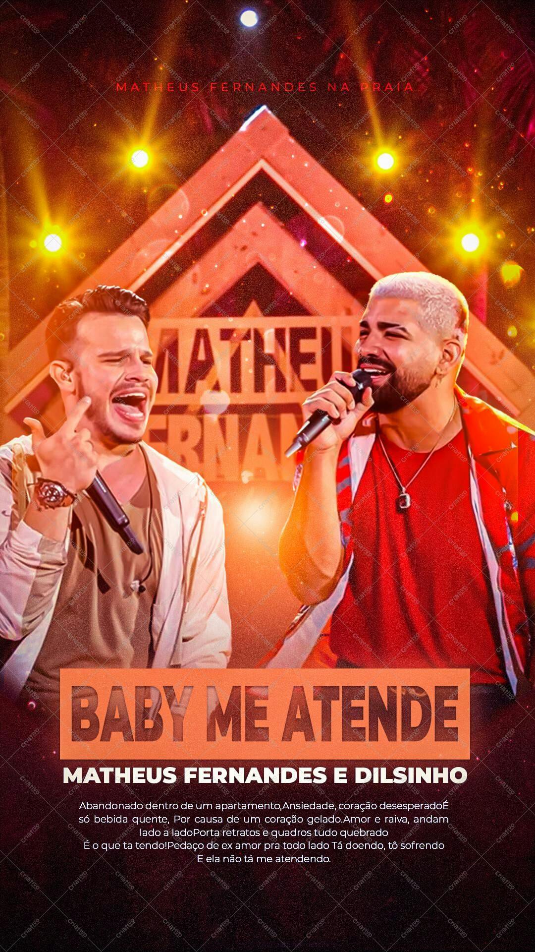 Poster para Show Matheus Fernandes e Dilsinho PSD Editável
