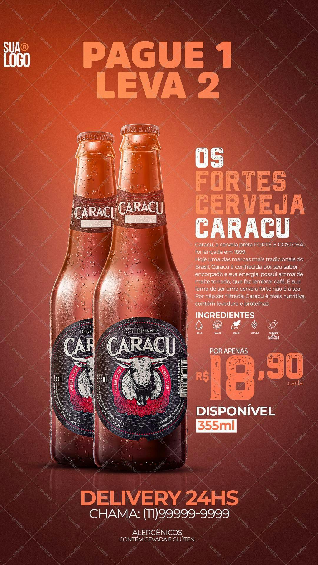 Flyer para Promoção de Cerveja Caracu PSD Editável