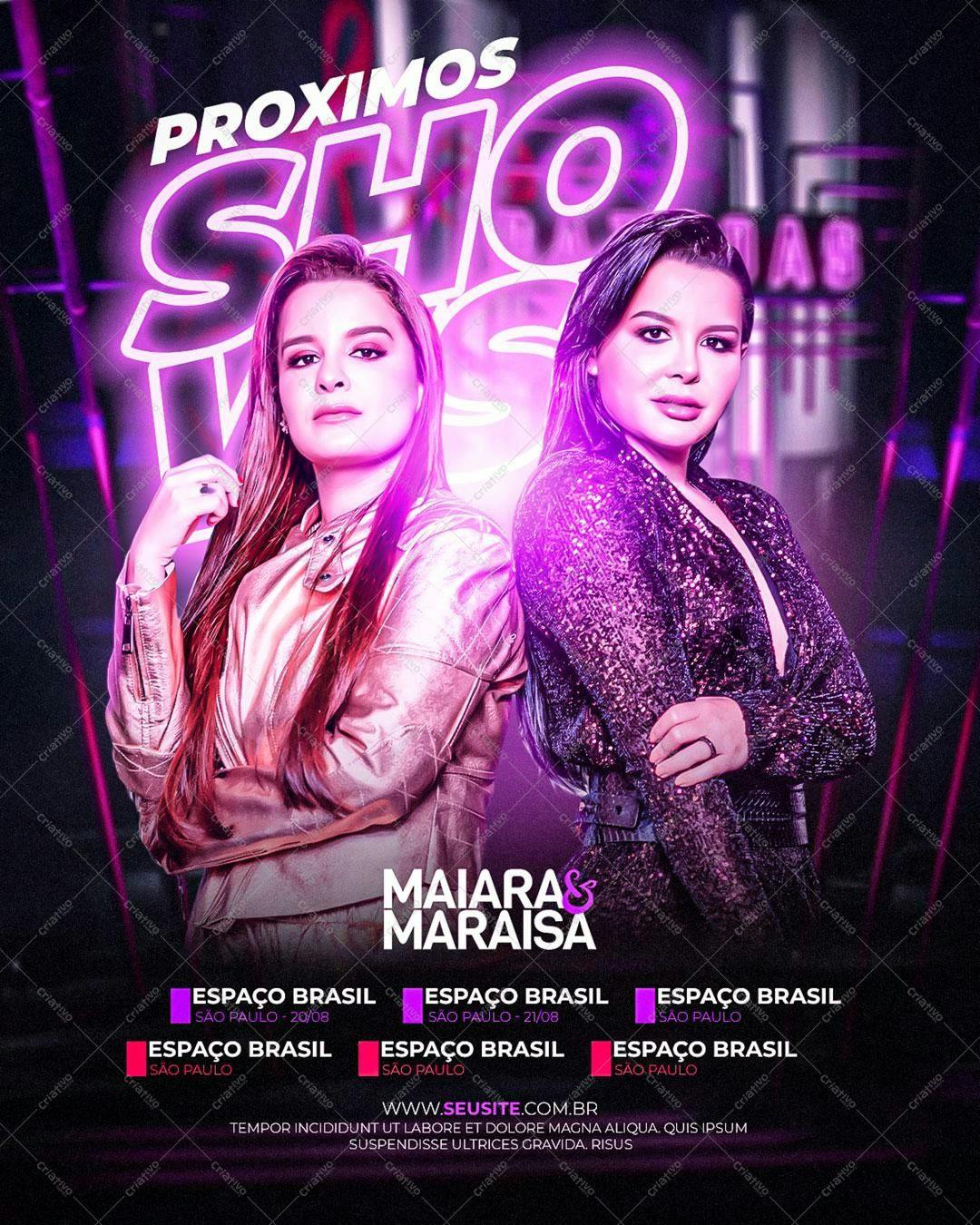 Flyer para Show Maiara & Maraisa PSD Editável