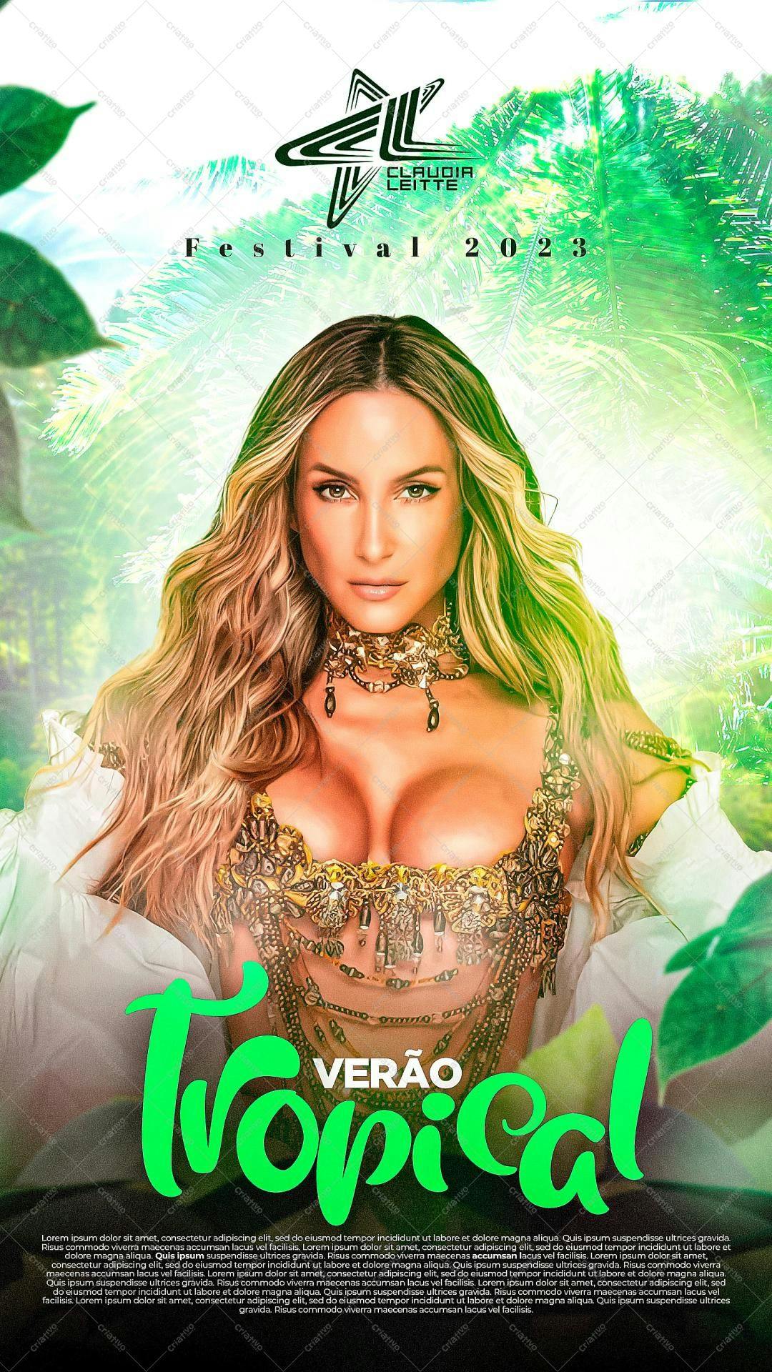 Flyer para Festival de Verão com Claudia Leite PSD Editável