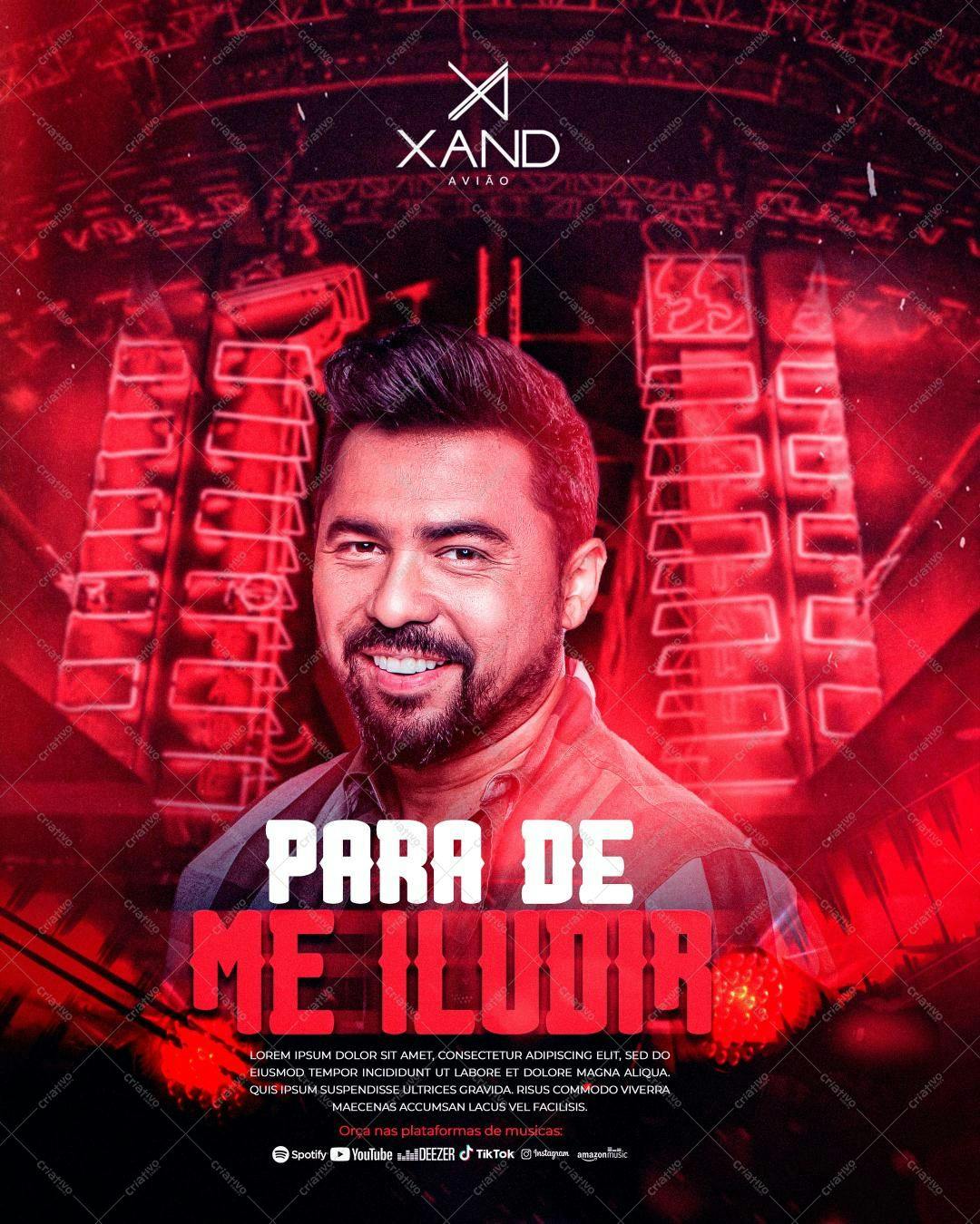 Flyer para Show Musical Xand Avião PSD Editável