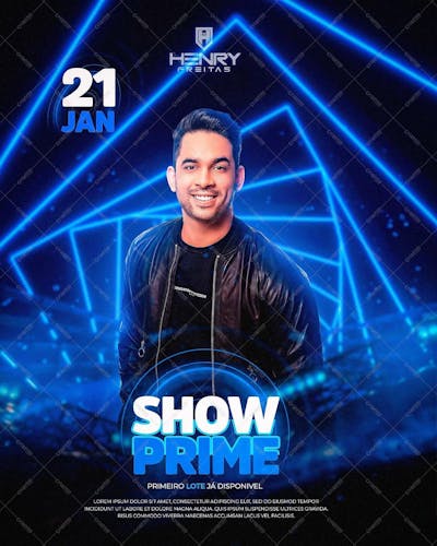 Flyer Show Prime Henry Freitas Social Media Psd Editavel