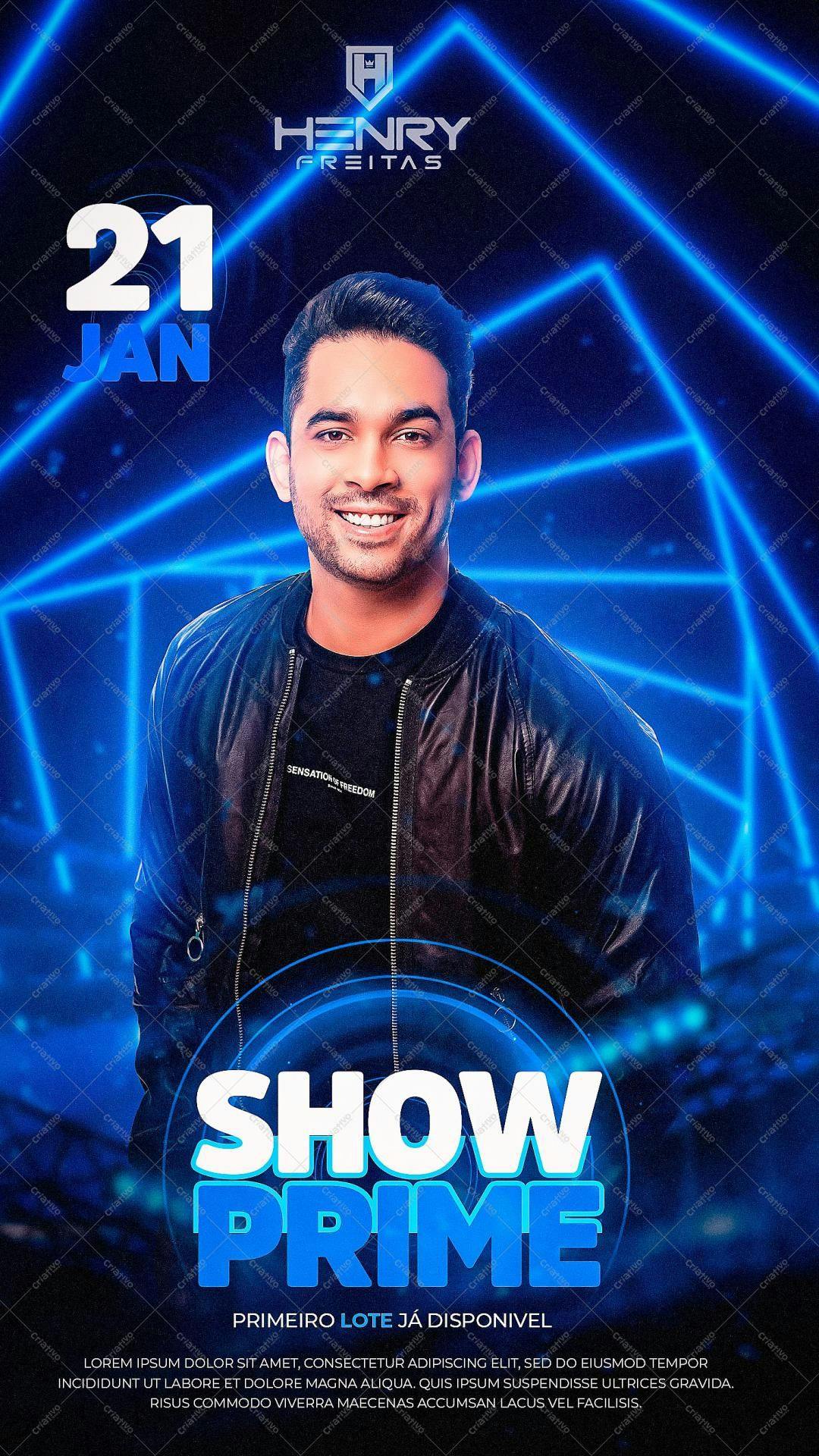 Flyer para Show do Henry Freitas 21/Jan PSD Editável