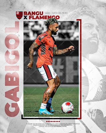 Social Media Flyer Futebol Flamengo X São Paulo PSD Editável