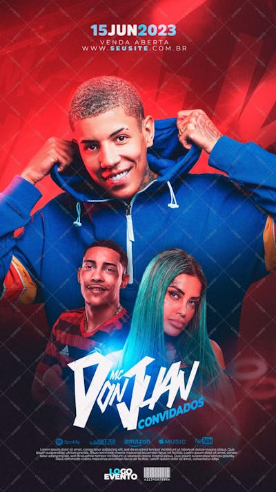 Story Flyer Convidados Mc Don Juan Poze Do Rodo Social Media Psd Editavel