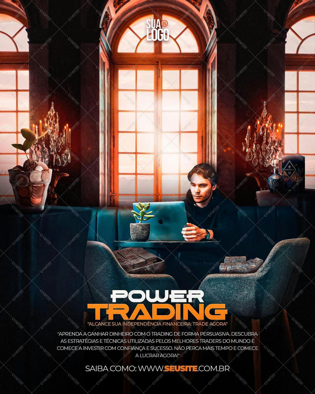 Flyer para Power Trading PSD Editável