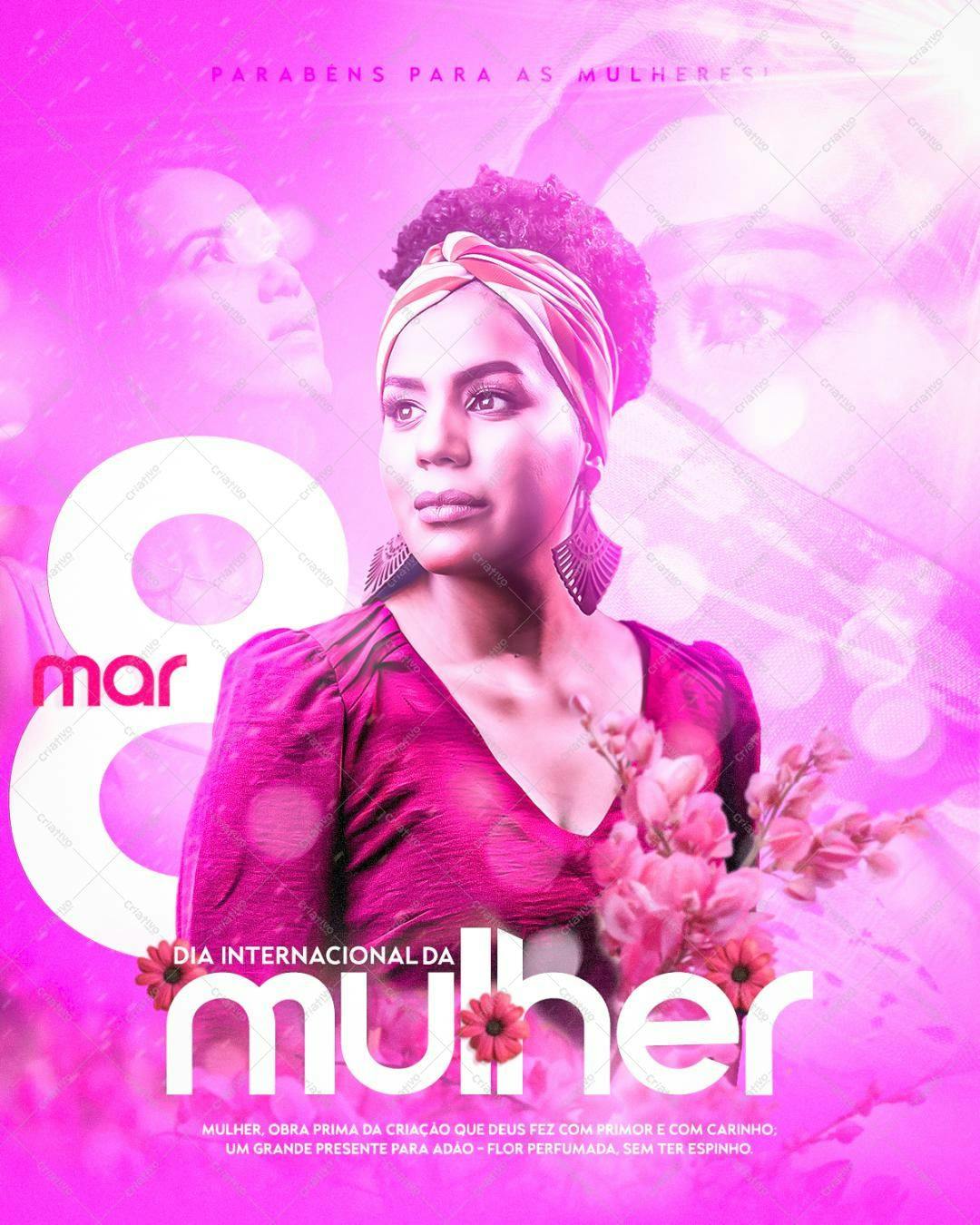Flyer para o Dia Internacional da Mulher PSD Editável