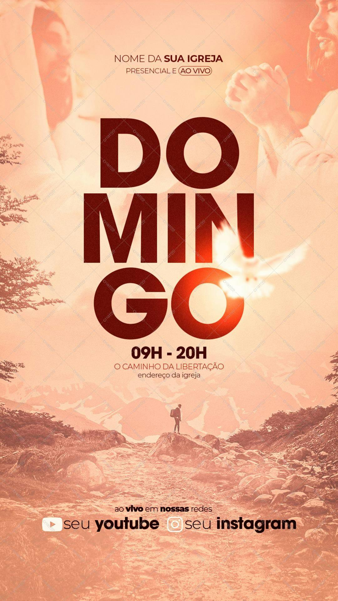 Flyer para Culto Dominical PSD Editável