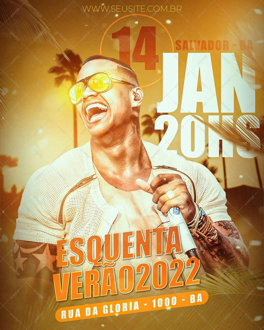 Flyer para Esquenta Verão 2022 PSD Editável