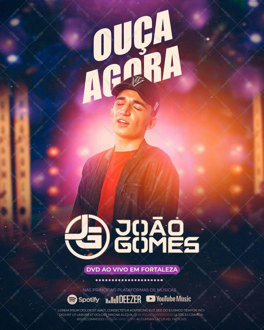 Flyer para Show Musical João Gomes Fortaleza PSD Editável