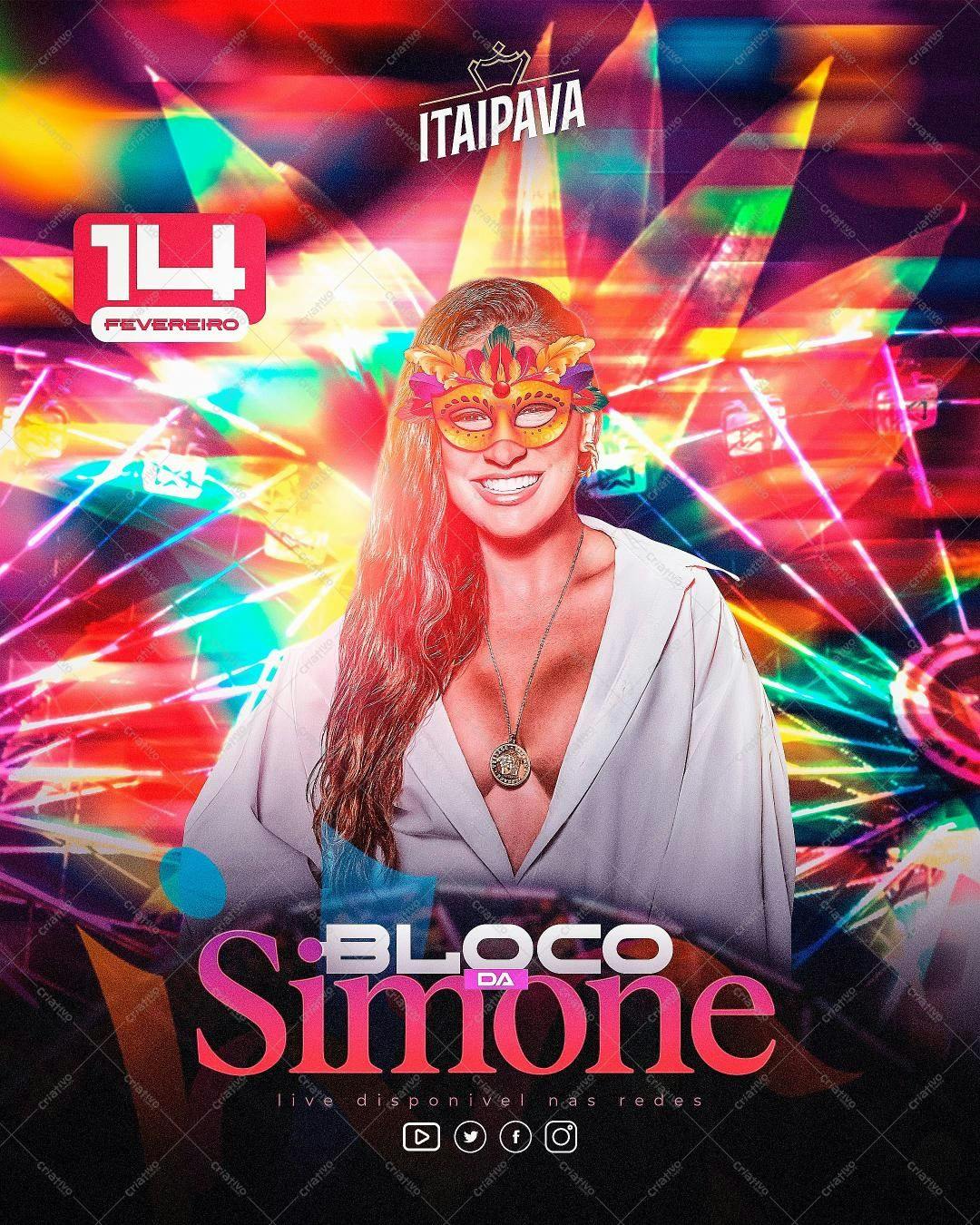 Flyer para Bloco de Carnaval PSD Editável