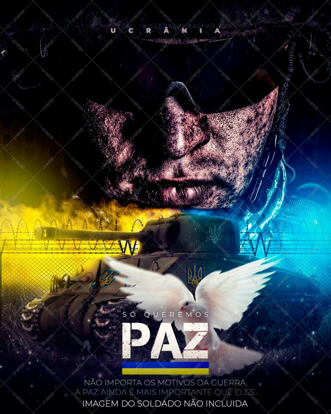 Poster pela Paz na Ucrânia PSD Editável