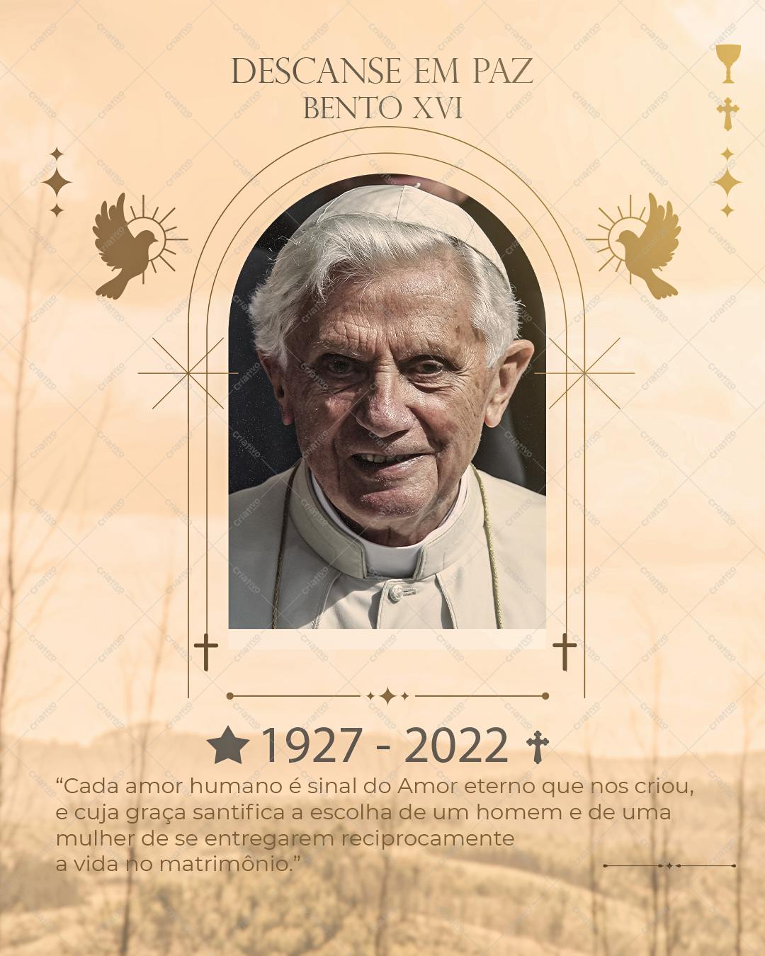 Postagem para Homenagem Bento XVI PSD Editável