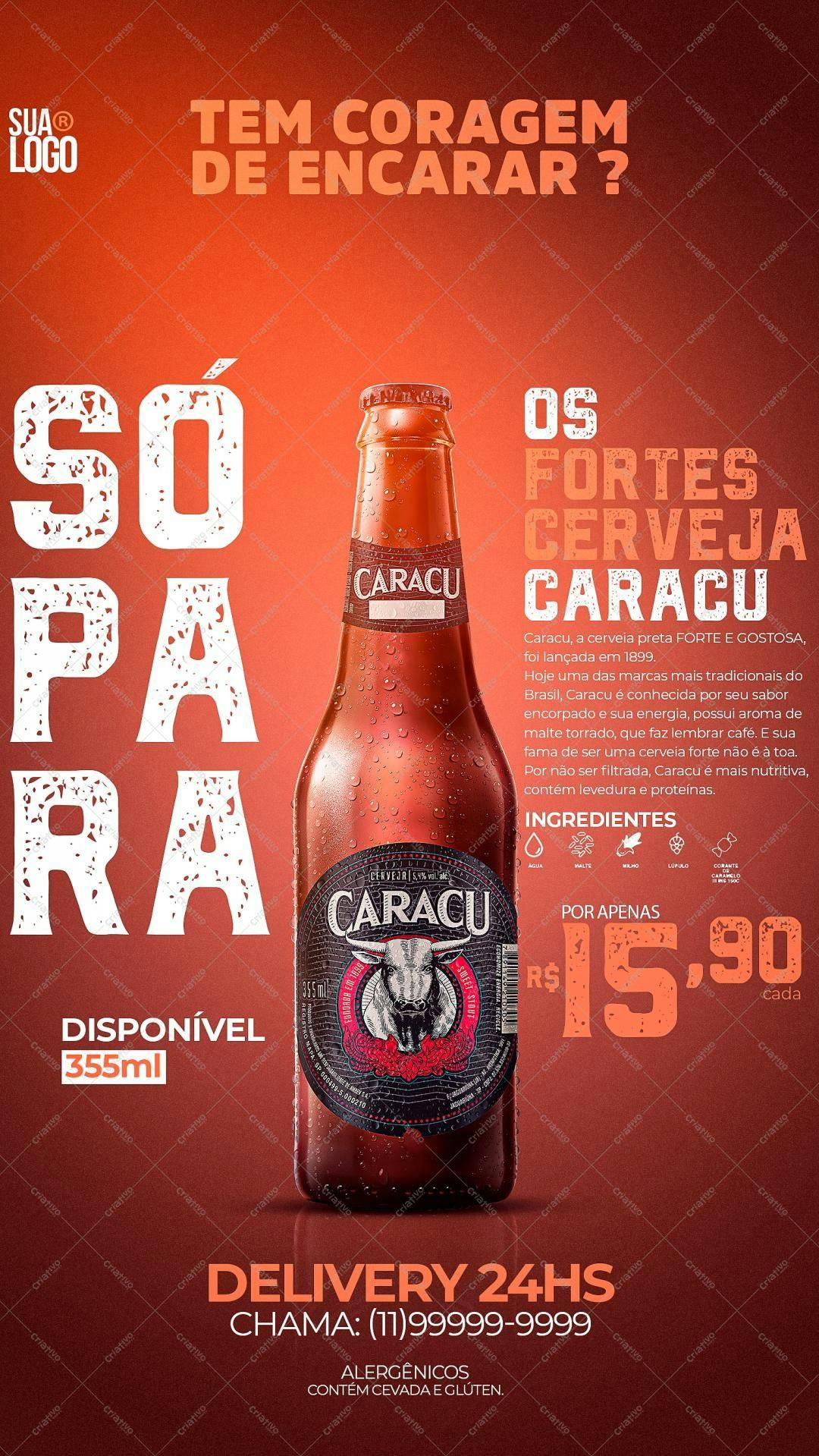 Anúncio Cerveja Caracu PSD Editável