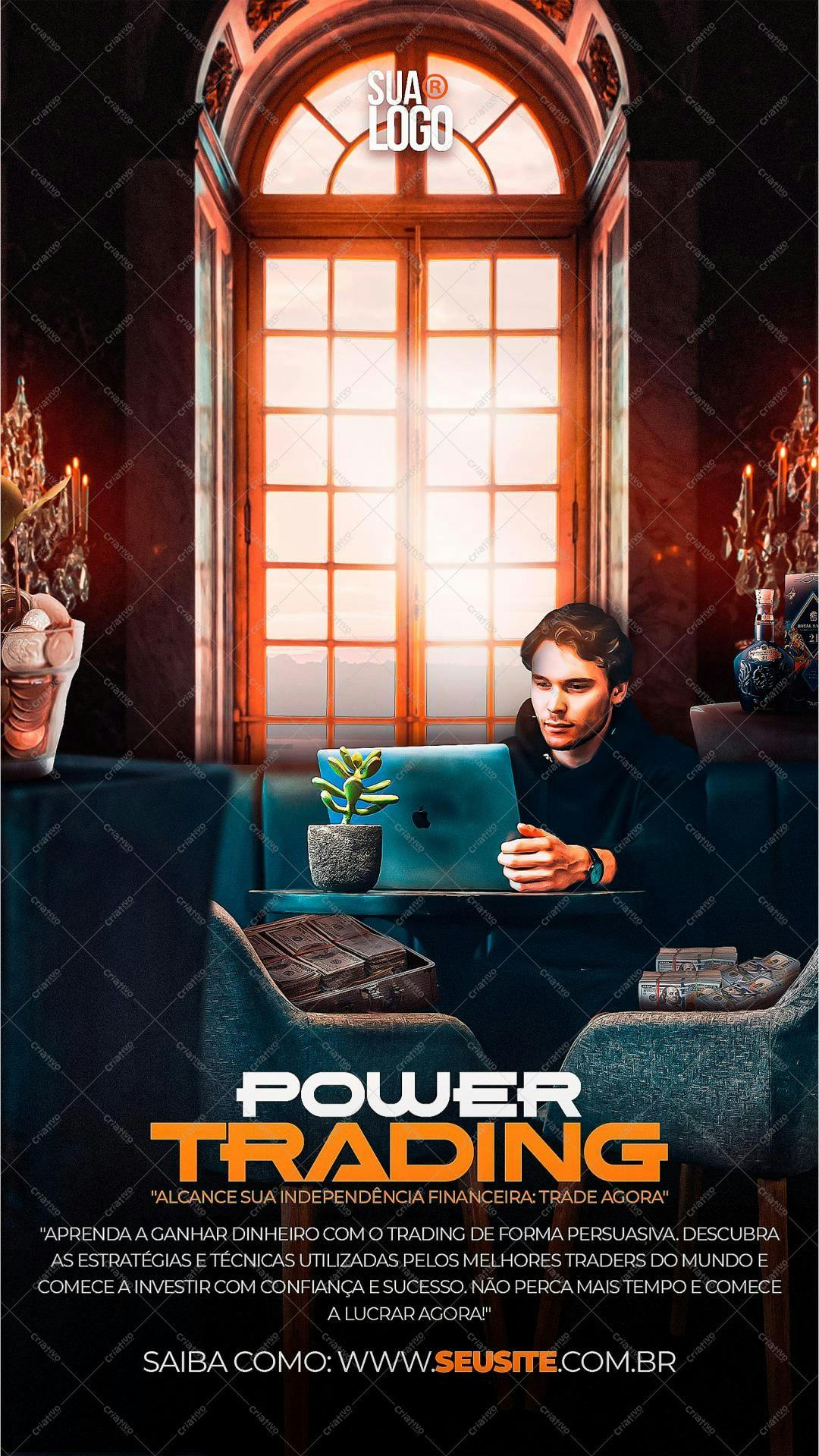 Poster para Trader Power Trading PSD Editável
