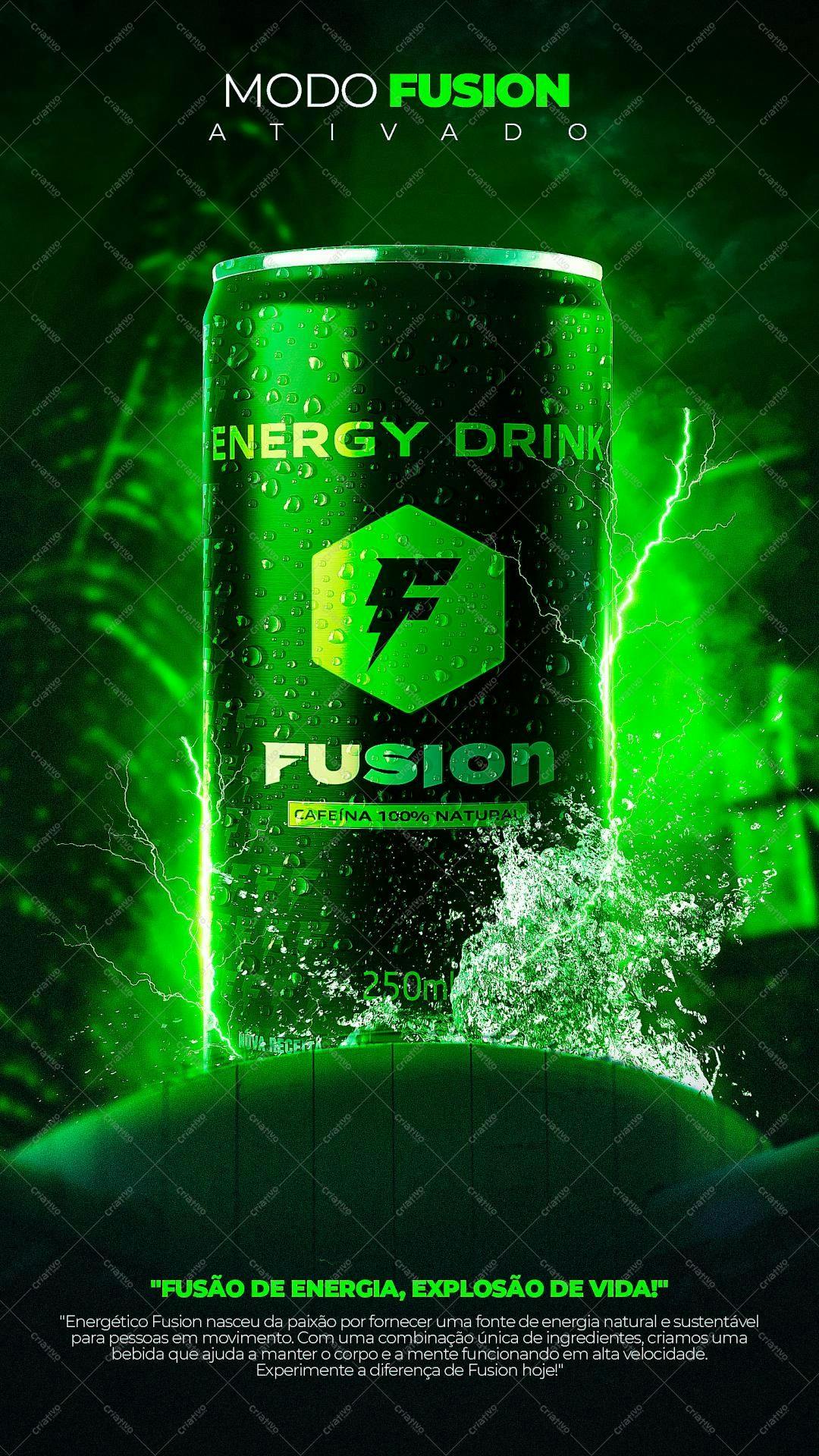 Mockup de Lata de Energético Verde PSD Editável