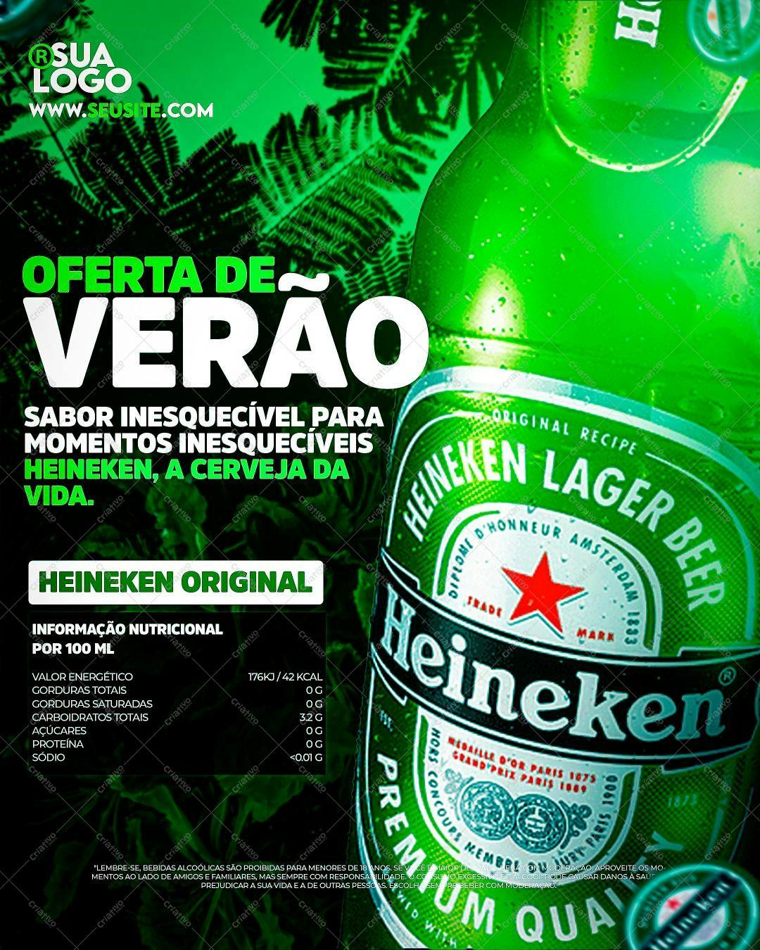 PSD Cerveja Heineken Verão PSD Editável