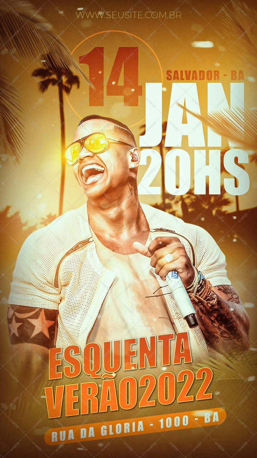 Flyer para Esquenta Verão 2022 PSD Editável