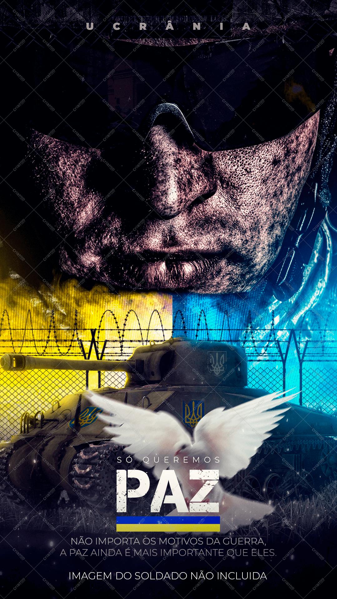 Poster Pela Paz na Ucrânia PSD Editável
