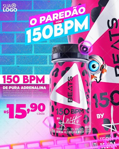 O paredao com 150 bpm venha conferir social media psd editavel