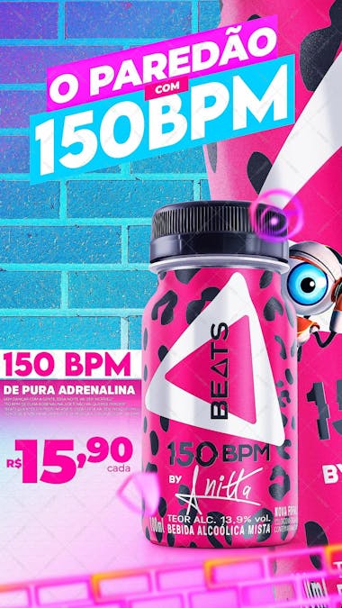 Story o paredao com 150 bpm venha conferir social media psd editavel