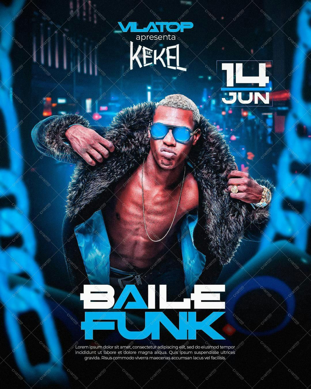 Flyer para Festa Baile Funk PSD Editável