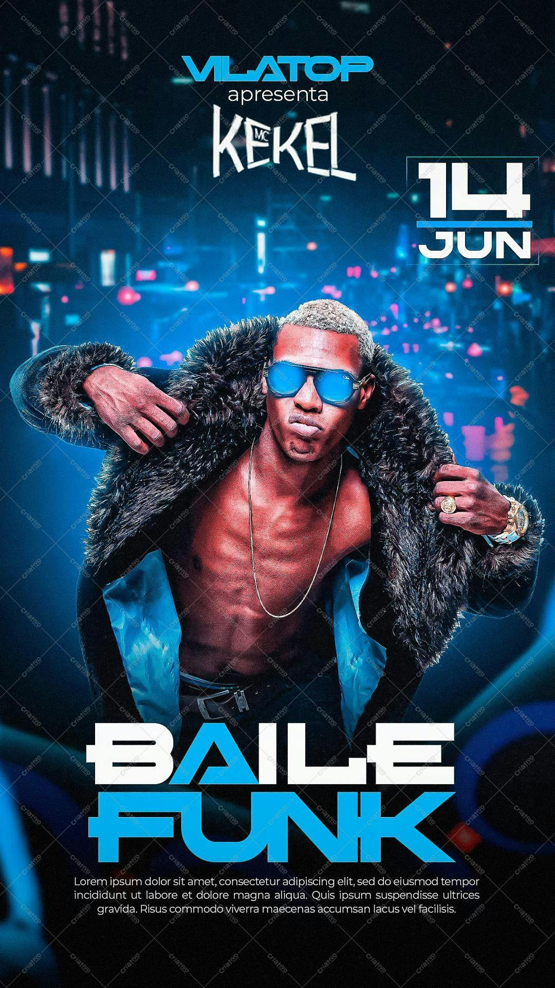 Flyer para Festa Baile Funk PSD Editável
