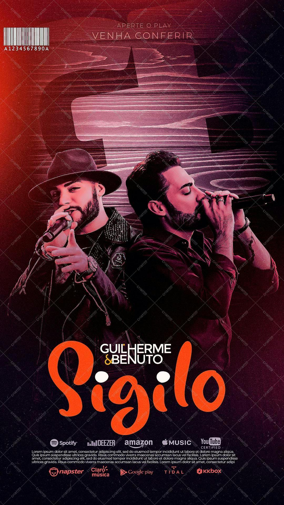 Flyer para Show Musical Guilherme e Benuto PSD Editável