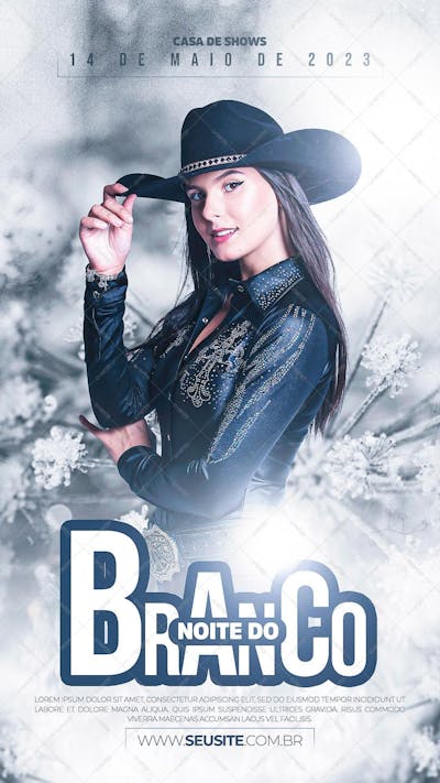 Flyer Noite Do Branco Com Ana Castelo Storie