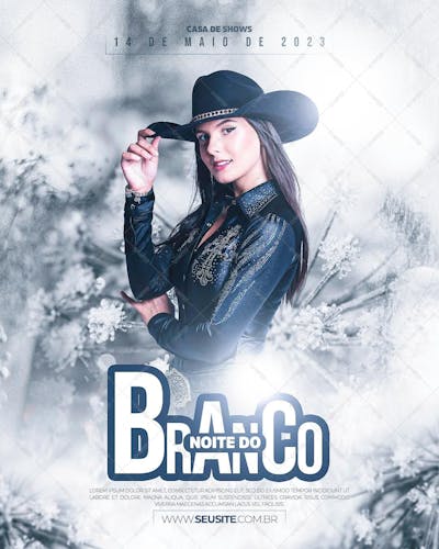 Flyer Noite Do Branco Com Ana Castelo - Feed