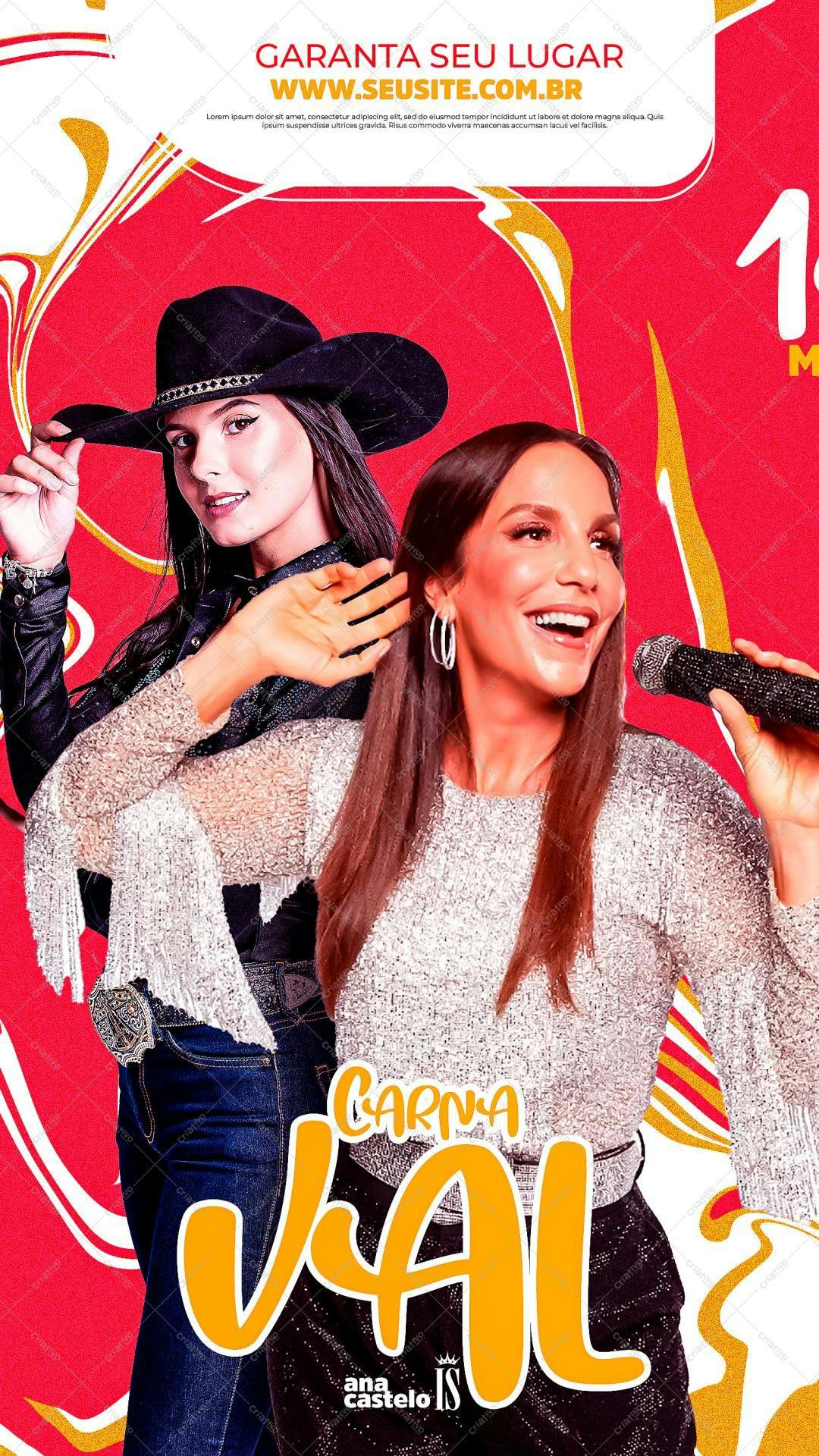 Flyer para Show Sertanejo com Cantora PSD Editável