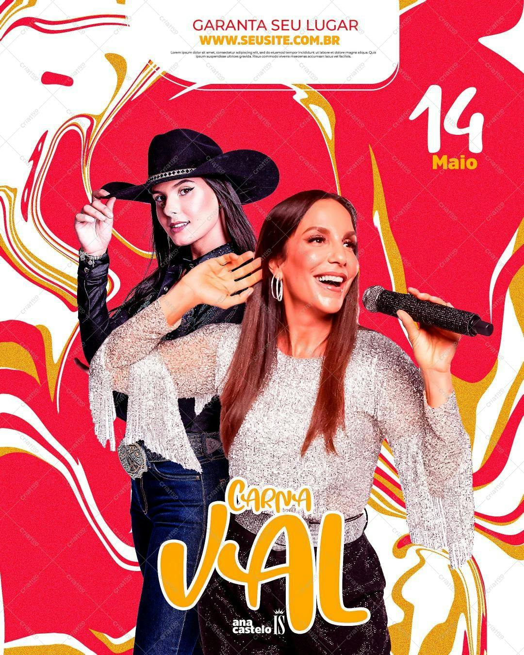 Flyer para Show de Garna Val PSD Editável
