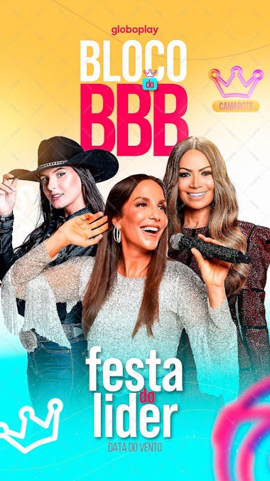 Flyer bloco bbb com veveta story