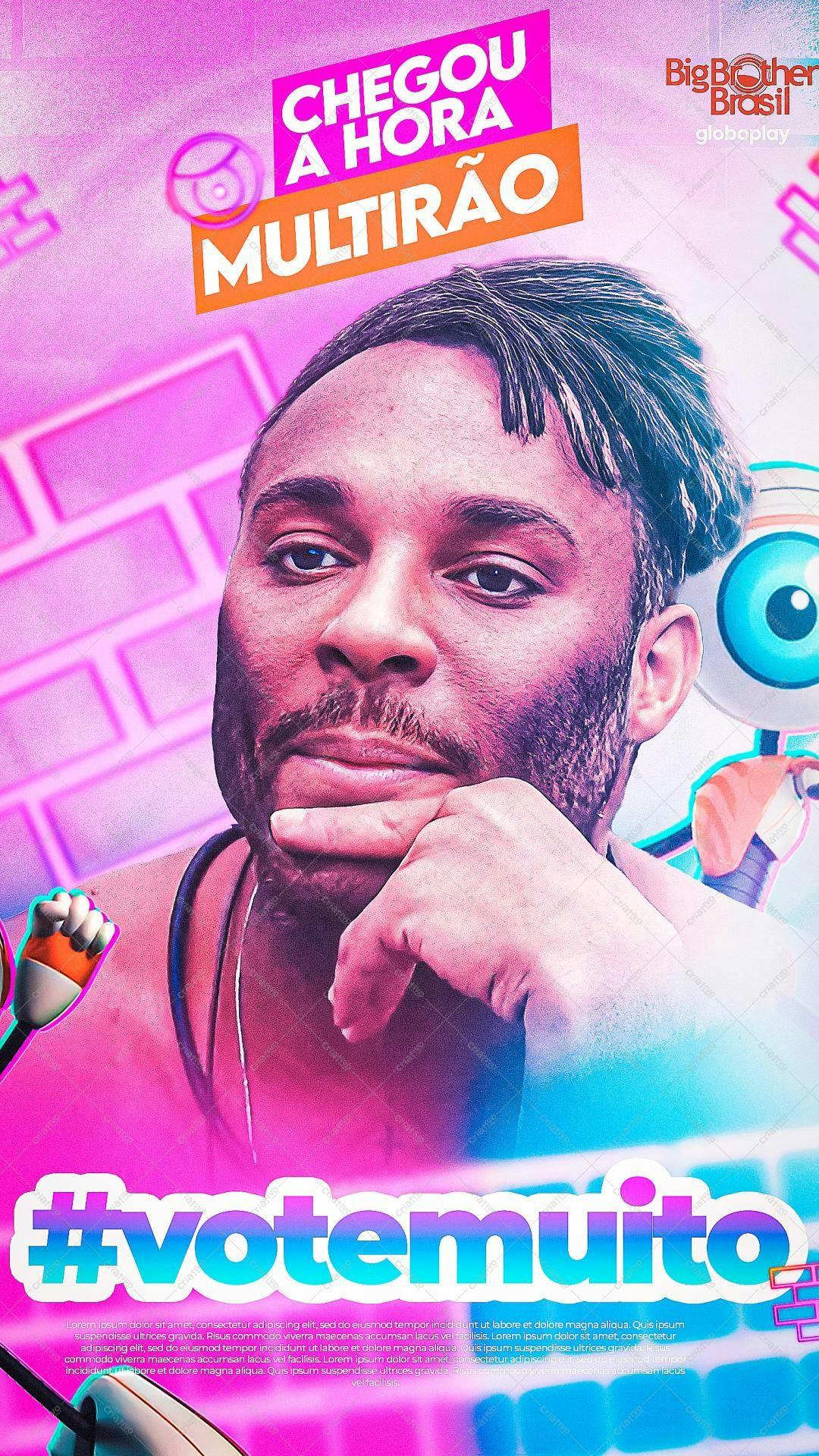 Flyer para o Big Brother Brasil - Multirão PSD Editável