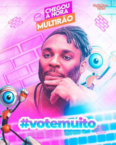 Flyer paredao bbb vote muito feed