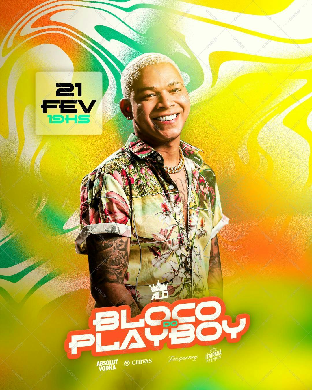 Flyer para Festa Bloco do Playboy PSD Editável