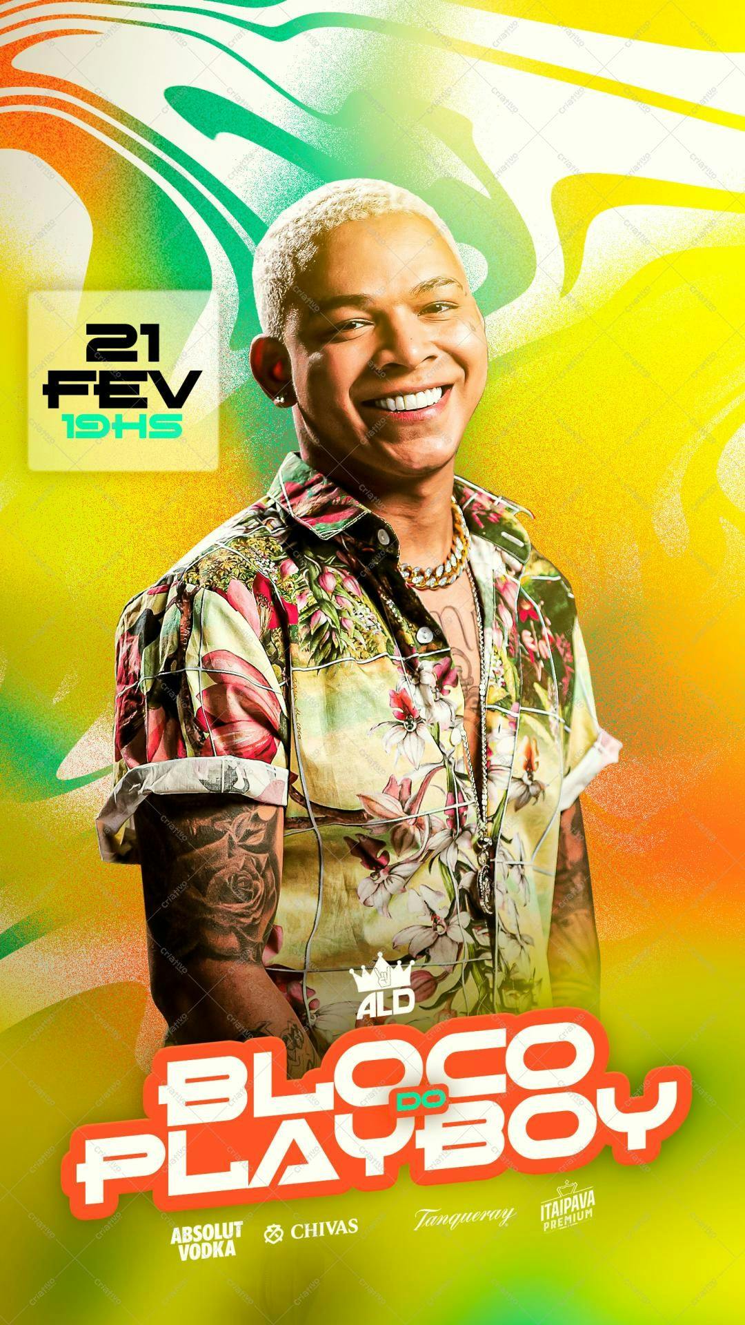 Flyer para Bloco Playboy com ALD PSD Editável