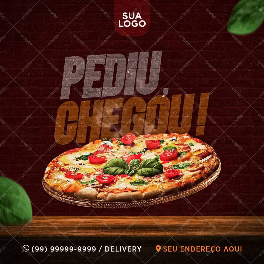 Template de Post para Redes Sociais Pizza PSD Editável