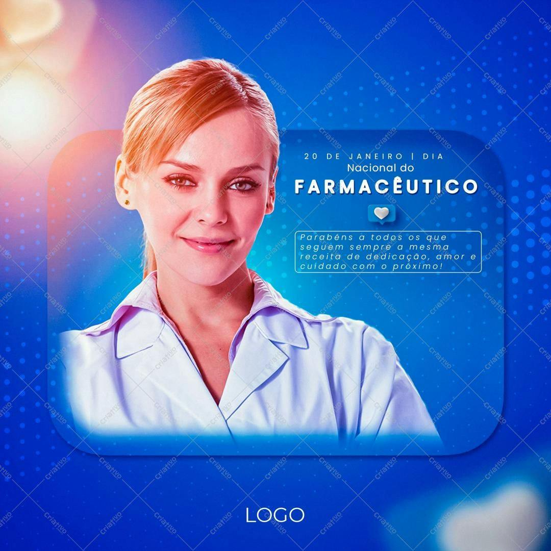 Post para Redes Sociais Dia do Farmacêutico PSD Editável