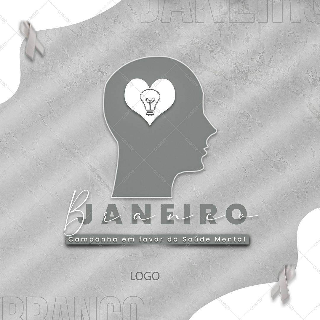 Logo para Campanha Janeiro Branco PSD Editável