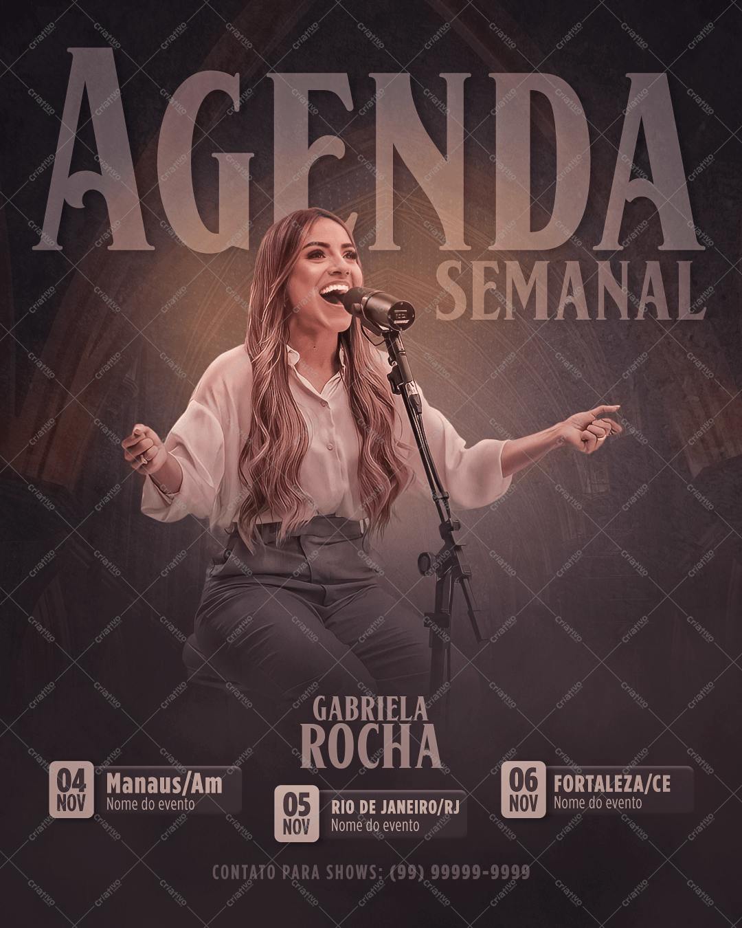 Flyer para Show da Gabriela Rocha PSD Editável