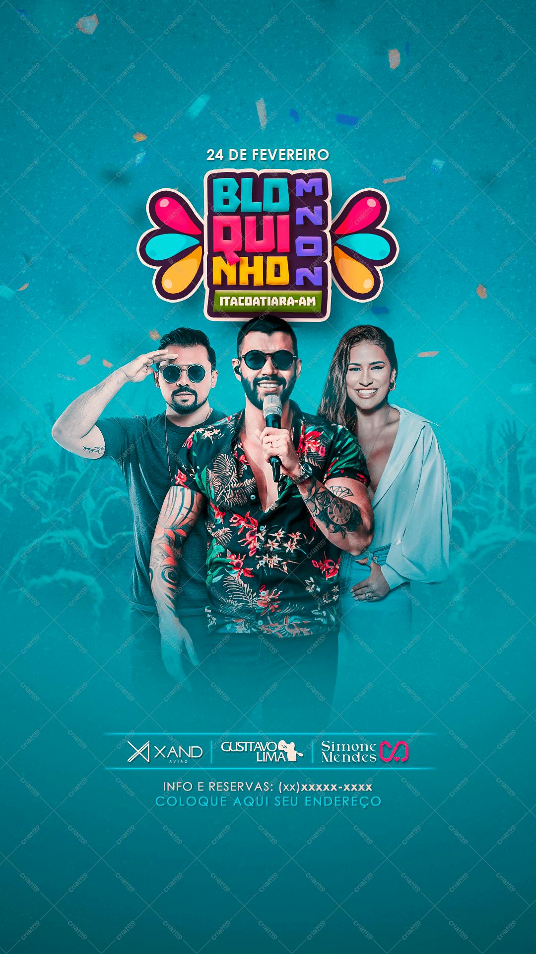 Flyer para Show Bloquinhos 2024 PSD Editável