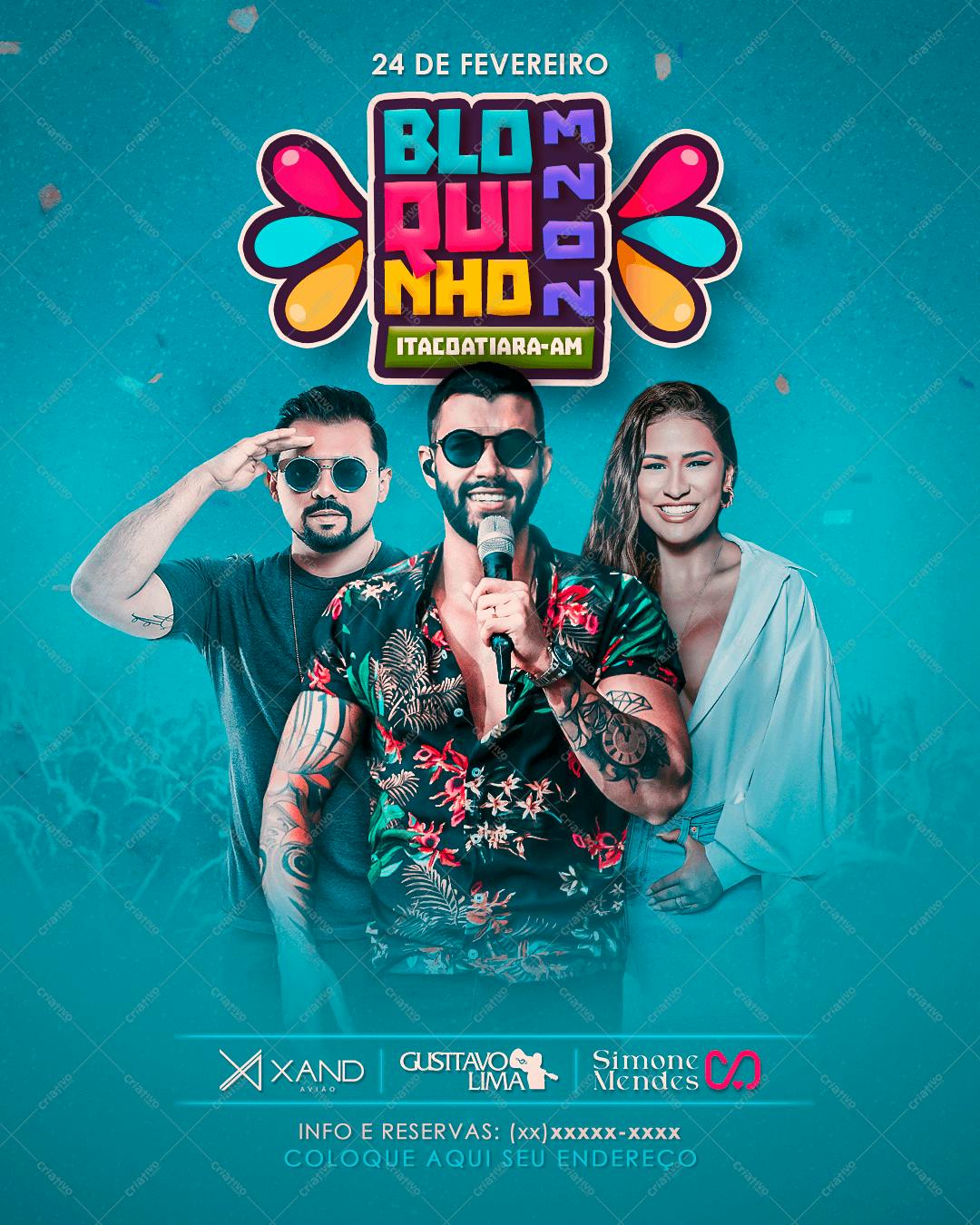 Flyer para Show Bloquinho 2023 PSD Editável
