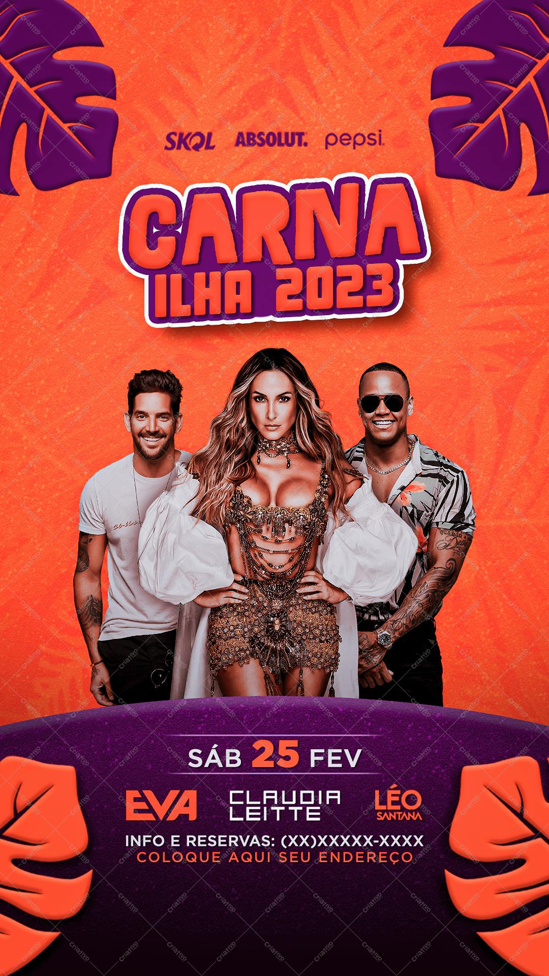 Flyer para Festa de Carnaval PSD Editável