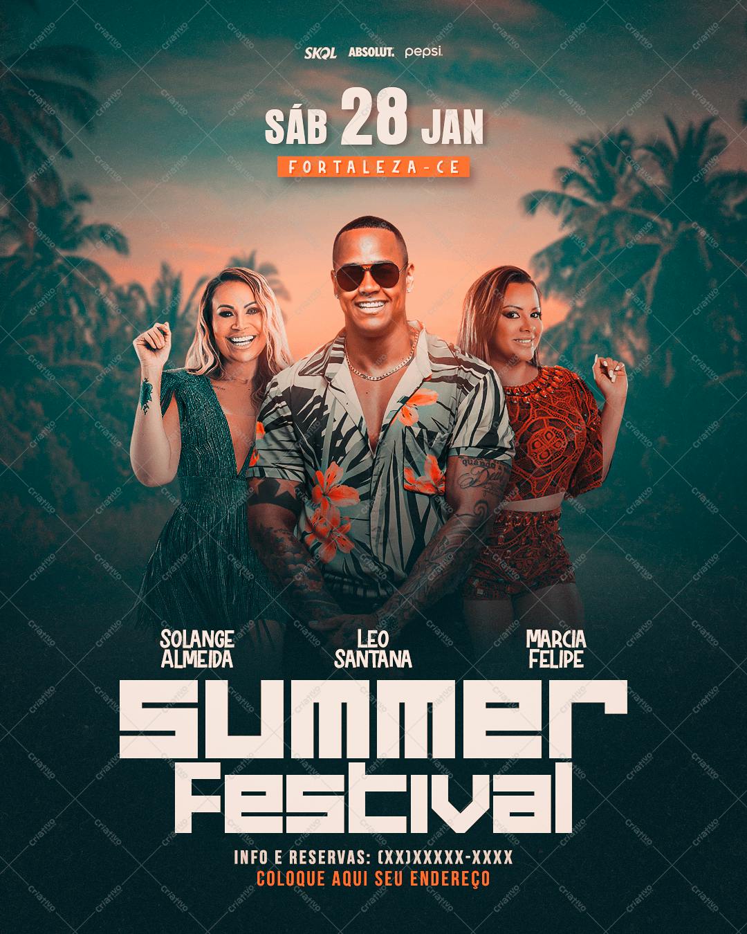 Flyer para Festa de Verão PSD Editável
